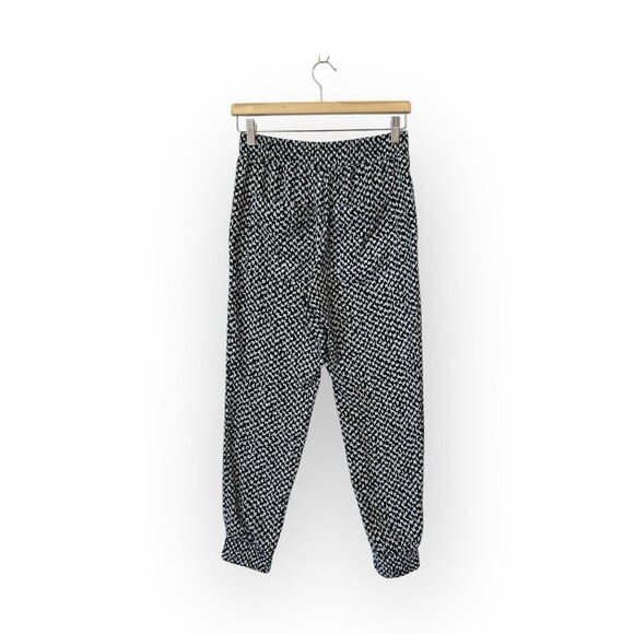 Theory Persha Houndstooth Print Jogger Pants Size P Black and White Xs - Picture 2 of 7